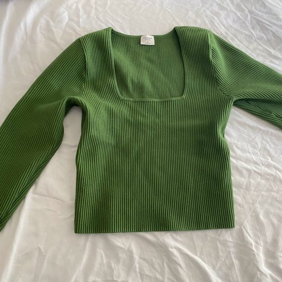 Abercrombie Long-Sleeve Ottoman Squareneck Top - Picture 1 of 2